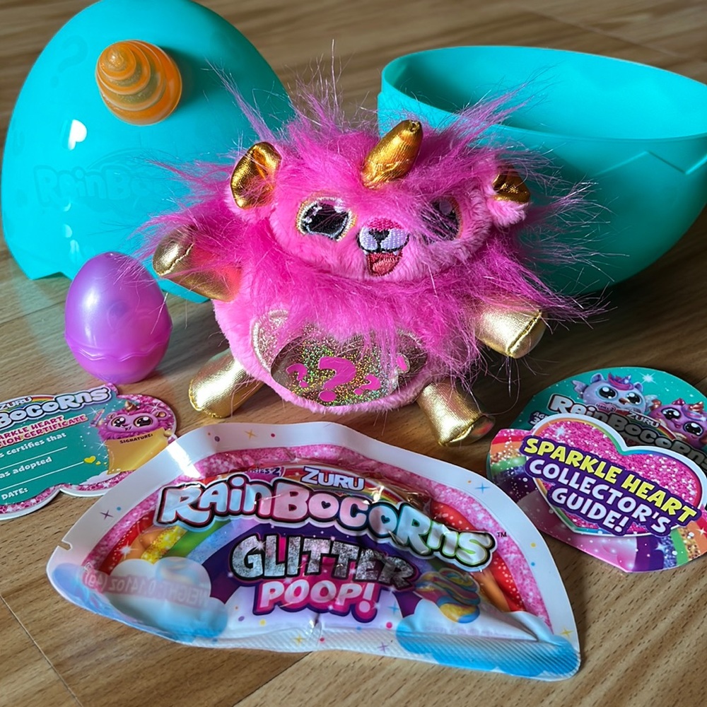 Rainbocorn CORA opened but NEW-Surprise toy, glitter poop, adoption certificate